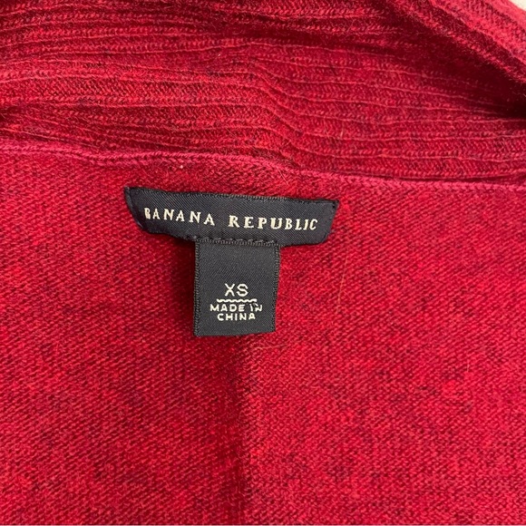 Banana Republic Red Lambs Wool Cardigan Sweater Vest Size XS - Picture 6 of 9